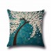 Painting Trees Flowers Pillow Case Cotton Linen Sofa Cushion Cover Decorative   323299178401