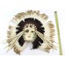 Decorative Porcelain Face Wall Mask, Heavily Feathered Wall Hanging   132733686175