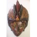 Balinese Wood Mask Male Female Couple Cultural Wall Hanging Peacock Set of 2    123305850007