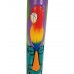 39.5" HANDCARVED & PAINTED MULTI COLOR WOOD PARROT TIKI MASK WITH WALL HANGER   392101124992