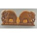 Vintage Pair of Carved Elephant Bookends, hardwood with brass fittings.   232850669021