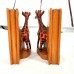 Giraffe Book Ends Wooden Hand Carved Safari Nursery Home Decor Solid Wood   132744492686
