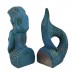 Zeckos Modest Mermaid Top and Tail Blue Distressed Finish Bookend Set 790876675531  362327730544