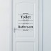 1pc Black Bathroom Shower Room Toilet Door Entrance Sign Stickers Decoration   172437270303