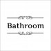 1pc Black Bathroom Shower Room Toilet Door Entrance Sign Stickers Decoration   172437270303