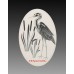 Egret Right Static Cling Window Decal OVAL 21x33 Bird Decor for Glass Doors   401478650254