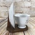 Bard&apos;s Walnut Wood Tea Cup & Saucer Holder Display Tabletop Stand Made in Taiwan   382533110119