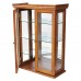 Solid Hardwood Framed Glass Doors Tuscan Wall Hang Curio Collectibles Cabinet   302604955420