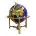 Unique Art 19-Inch Tall Blue Lapis Ocean Table Top Gemstone World Globe with Cop   172283301270