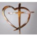 Heart & Cross  Copper/Bronze  X Large 30" wide HANGING METAL WALL ART DECOR   153139791777