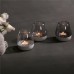 Nordic Style Tealight Holder Glass Cup Candle Holder Cement Base Terrarium   173393543626