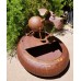 Rustic Metal Dog Figurine Garden Water Fountain Feature with Basin    263652308158