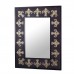 Black Handcrafted Leather Wall Mirror Golden Fleur-de-Lis NOVICA Decor Art Peru   382541347758
