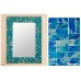 Glass Mosaic Wall Mirror 24x18 Handmade &apos;Silver Beach&apos; NOVICA India   362290733280