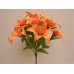 Tiger Lily Bush Satin 11 Artificial Silk Flowers 19" Bouquet 8225   192483474614
