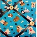 French Bulletin Board Photo Memo Board Turquoise Puppy Dog Print 8 x 10 inches   273373107666
