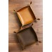 vintage retro distressed leather valet tray Leather key coin dish tray organizer   112045006257