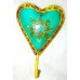 NEW DECORATIVE METAL HAND PAINTED VINTAGE HEART WALL HOOKS FLORAL FROM INDIA   261698775125