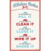 KITCHEN RULES EMBOSSED TIN SIGN BISTRO HOME DECOR FILL CLEAN CLOSE WIPE SHARE    153139257234