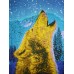 Howling Wolf Print Cotton Wall Hanging 90" x 60" Single Blue 736846828361  232889892268