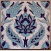 50 Iznik Blue Tulip & Carnation Pattern 8"x8" (20cm x 20cm) Turkish Ceramic Tile   121568349928