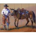 Ceramic Tile Mural Backsplash Fawcett Western Cowboy Horse Art JFA011   111946819923