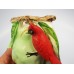 Vintage Japan Red Cardinal Bird & Fruit on Branch Wall Pocket   123024834165