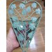 Decorative Metal Heart Wall Pocket With Artifical Violet Decorations   323329385410