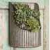 Country new large Corrugated tin wall bin with Flower stems    401523724307