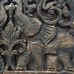 VINTAGE THAI ELEPHANT TEAK WOOD ART CARVED WALL HANGING SCULPTURE HOME DECOR    201734889542