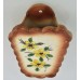 VTG Handpainted Yellow Flower Wall Pocket porcelain nostalgic   290659820374