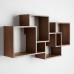 Wood Floating Shelves Wall Mount Storage Display Mid-Century Geometric Furniture   132674251717