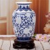 Quality Blue and White Rice Pattern Traditional Porcelain Chinese Vase, 6 Styles   232727121173