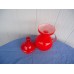 vintage retro lava red orange lidded vase jug mid century glass   183310135443