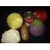Lot 5 ceramic display vegetables potato eggplant cauliflower red & green cabbage   132733022266