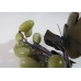 Vintage Jadite Carved Stone Alabaster Marble Green Grapes w/ Jade Colored Leaves   123299514491