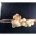 VINTAGE ITALIAN ALABASTER MARBLE GRAPES WOOD STEM GREEN GOLD   263865354140