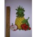Retro. 1970&apos;s Plastic Fruit Wall hanging Pineapple Apple Cherries Used    223094050734