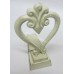 French Provincial Cast Metal Cream Heart Decorative Door Stop, Stopper, Wedge   121947917878