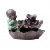 Ceramic Monk Smoke Backflow Cone Censer Holders Incense Burners Home Decor   263280675516