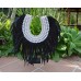 Tribal black long  feather & snail shell necklace boho with or without stand   222611652217