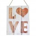 30cm "Love" Wooden Hanging Sign, Shabby Chic, Beach House Style with Heart   322949782010