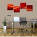 Red Modern Abstract Metal Wall Art Painting Home Decor - Pyroclastic Flow    271989366225