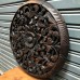 17" Flower Teak Wood Carved thick Handicraft Art Collectibles Wall Decor Panel   123176393936