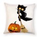 Cat Witch Castle Linen Throw Halloween Pillow Case Cushion Cover Sofa Decor HOT   182725975002