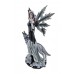 Zeckos Pagan Winter Forest Fairy W/ Wolf Familiar Statue 23 Inches Tall 608019193623  401536131554