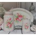 Shabby Chic Vintage Painted Decoupage Mason Jar/Tin Can/Tray ~ Pearl/Lace Trim   283090085518