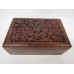 Small Decorative Shisham Sheesham Wood India Trinket Box Hand Carved 6" x 4"   273369077297