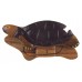 Handmade Carved Turtle Intarsia Dark Wood Puzzle Box Handcrafted Secret Storage   123211398253