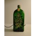 Handmade Lighted Decorated Bottle Emerald w/Gold Gems and Painted Dots nitelite   183334938449